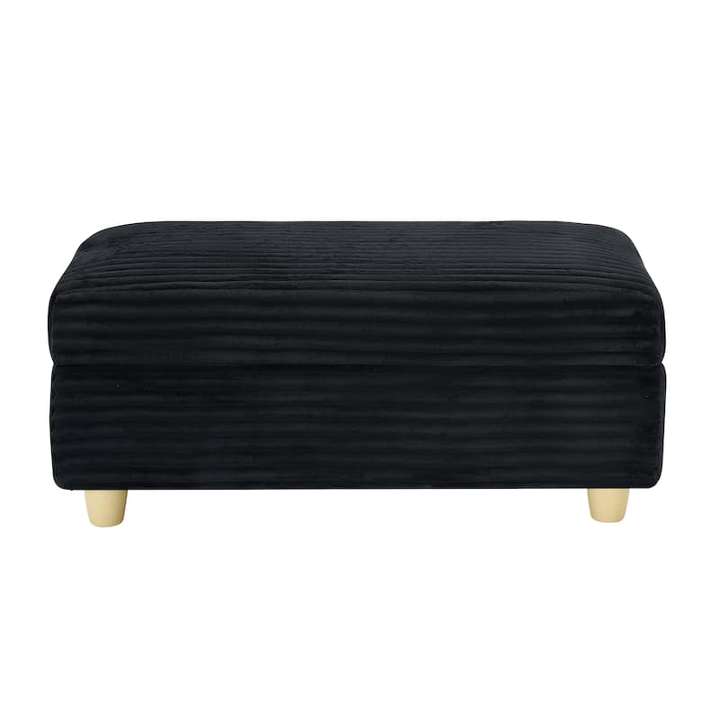 Corduroy Accent Chair & Storage Ottoman Set of 2, Single Sofa Armchair Lounge Chair with Pillows & Cup Holders