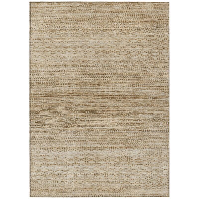 Machine Washable Indoor/Outdoor Modern Trellis Chantille Rug