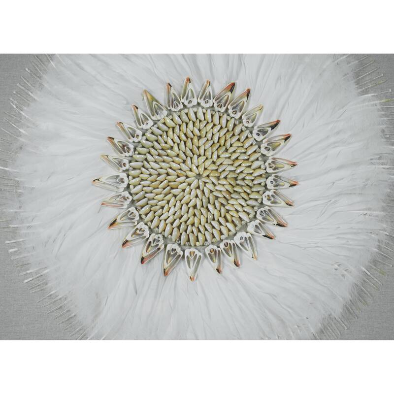 HUJI Feather & Shell Wreath Shadow Box Wall Decor