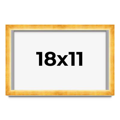 18x11 Shadow Box Frame Gold | 1.625 Inches Deep Real Wood Traditional