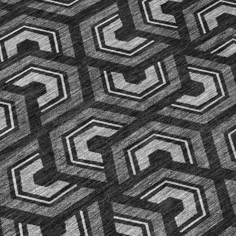 Machine Washable Indoor/ Outdoor Modern Zoa Chantille Rug