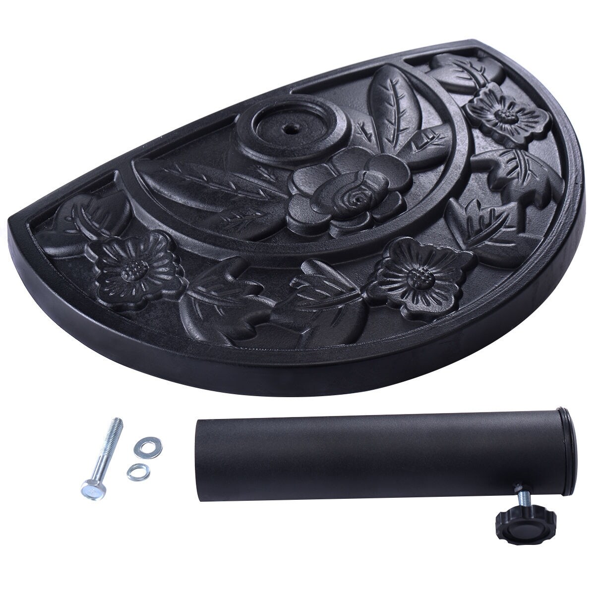 Shop Black Friday Deals On Costway 20 Outdoor Patio Half Round Umbrella Base Stand Resin Deck Overstock 16719588