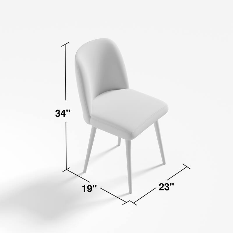 2Pcs Upholstered Dining Chairs Modern Fabric Kitchen Chairs with Padded Seat & Sturdy Metal Legs Side Chairs