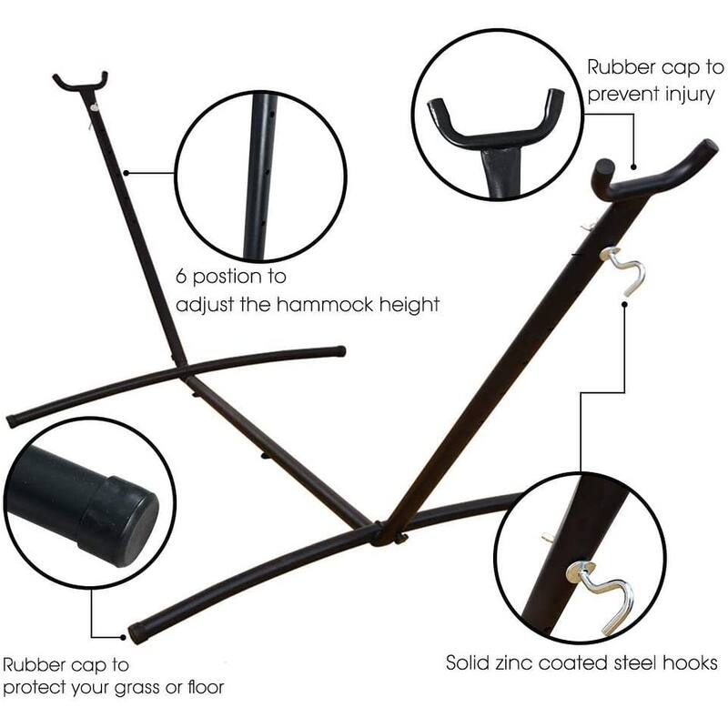 Double Cotton Hammock with Space Saving Steel Stand