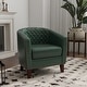 preview thumbnail 30 of 90, Axia Barrel PU Leather Accent Chair with Nailhead Trim Green
