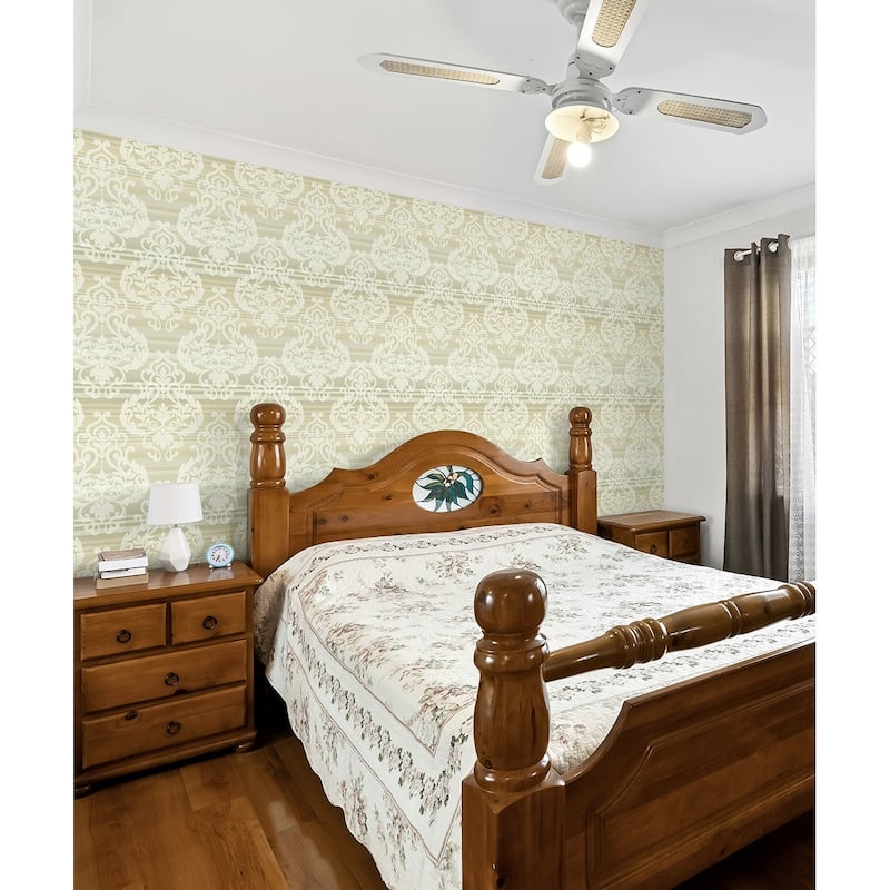 Seabrook Designs Juniper Lined Damask Unpasted Wallpaper