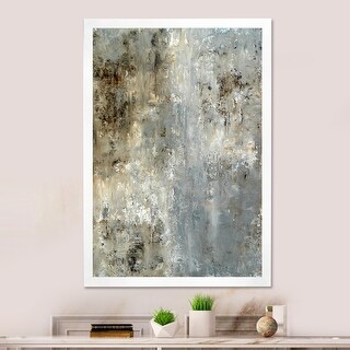 Designart "Grey Meets Brown Modern Art" Modern Framed Wall Decor - Bed ...