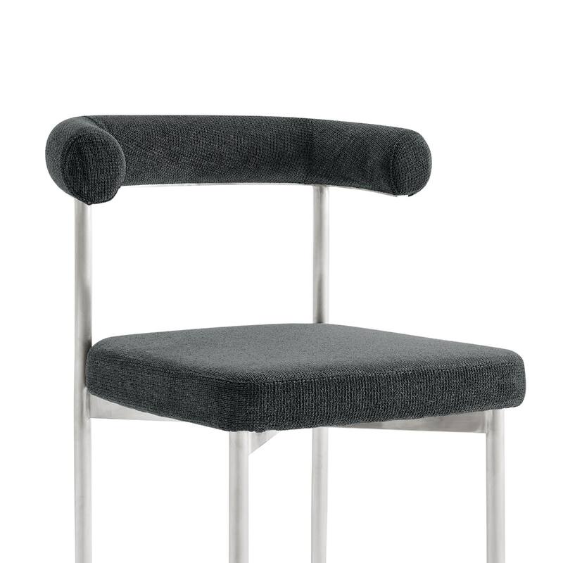Set of 2 Upholstered Open Back Dining Chairs with Metal Legs - 20.50” x 23.50” x 30.50”