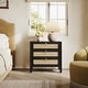 preview thumbnail 16 of 37, Set of 2 Farmhouse Style Nightstands with 3 Drawers