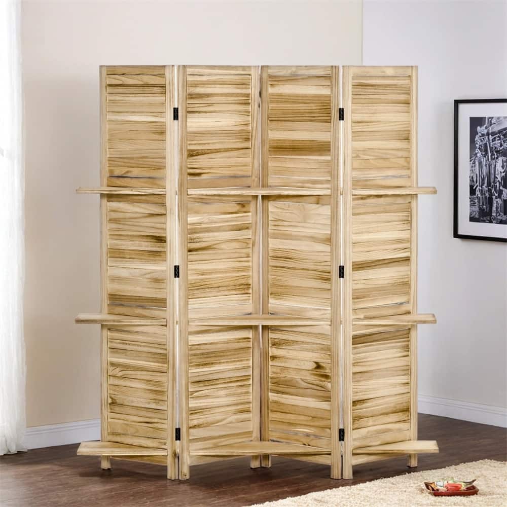 4-Panel Folding Room Divider,5.6 Ft Freestanding Privacy Screen Panel