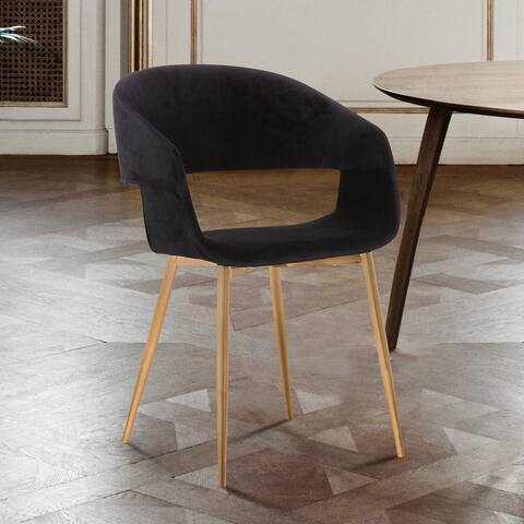 Jocelyn Mid-Century Upholstered Dining Chair with Metal Legs