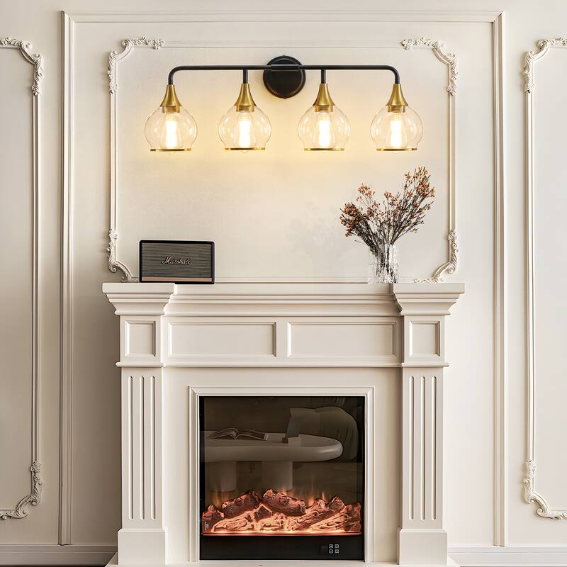 Modern Vanity Lights Dimmable Bathroom Light Fixtures with Glass Shade