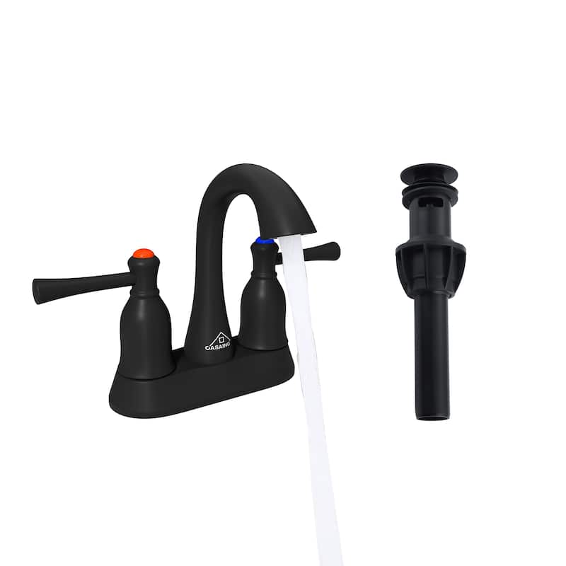 4 in. Center Set Double Handle Bathroom Sink Faucetwith Pop-up Drain