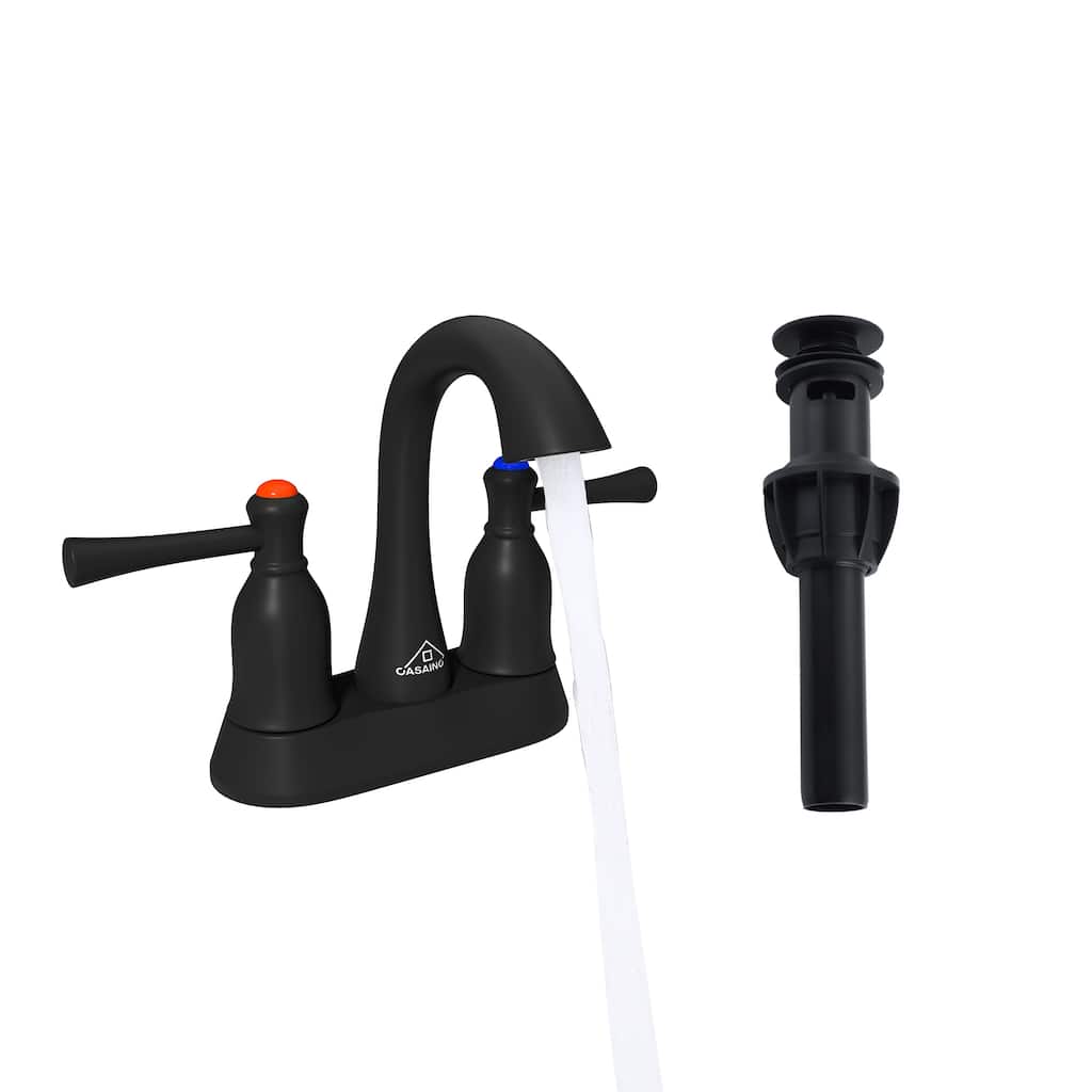 4 in. Center Set Double Handle Bathroom Sink Faucetwith Pop-up Drain