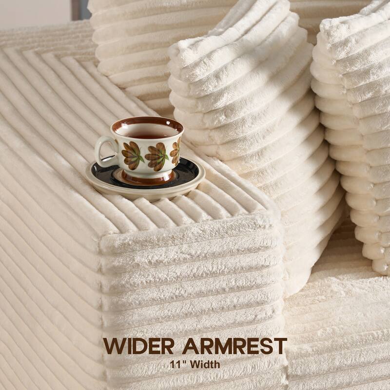 OVIOS All-Foam Plush L-Shaped Sofa​