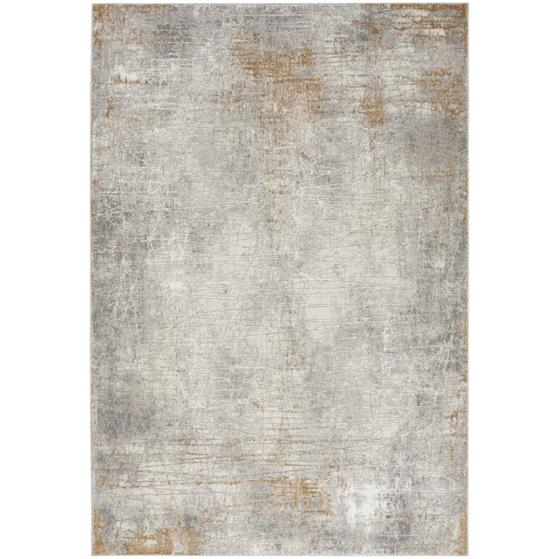 Nourison Home Texture Indoor only Cream / Ivory Abstract Area Rug - Grey/Beige - 7' 10" x 9' 10" - Rectangle