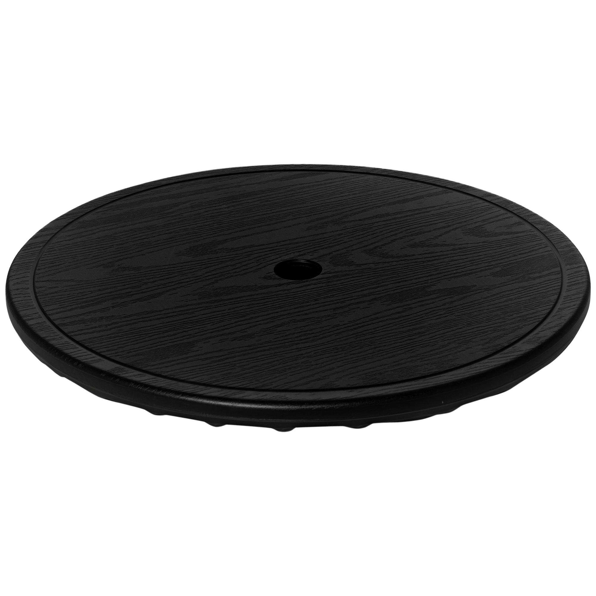 Outsunny 20" Umbrella Table Tray Portable Round Table Top for Beach, Patio, Garden, Swimming Pool, Deck, Black