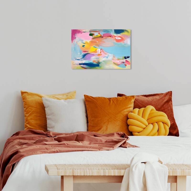 Wynwood Studio Abstract Colorful Ponds Blue and Modern & Contemporary Wall Art Canvas Print - 16 x 24