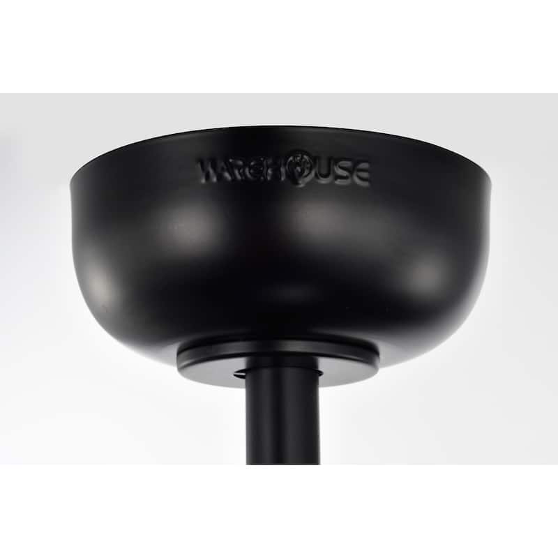 Delano 24-inch Matte Black and Imitation Wood 6 Lights 3 Blades Lighted Ceiling Fan with Remote