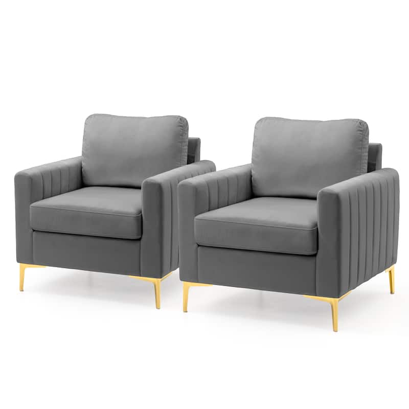 Upholstered Club Chair Accent Chair Velvet Arm Chair Comfortable Sofa Chair - See picture