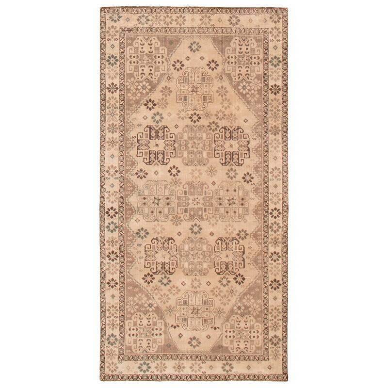 ECARPETGALLERY Hand-knotted Antalya Vintage Beige Wool Rug - 4'9 x 9'7 - Beige - 4'9 x 9'7