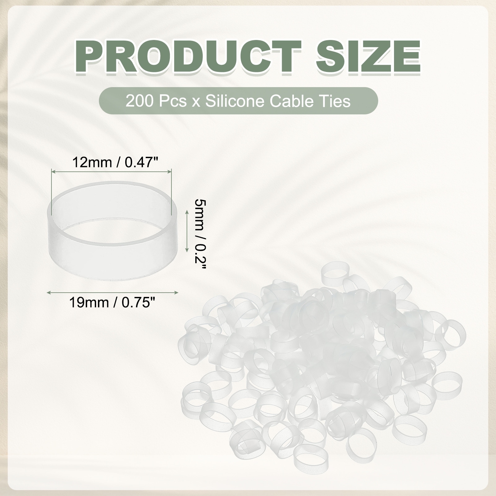 4mm Heavy Duty Small Strong Rubber Bands Silicone Rubber Bands for Cord Management Home Office - Transparent