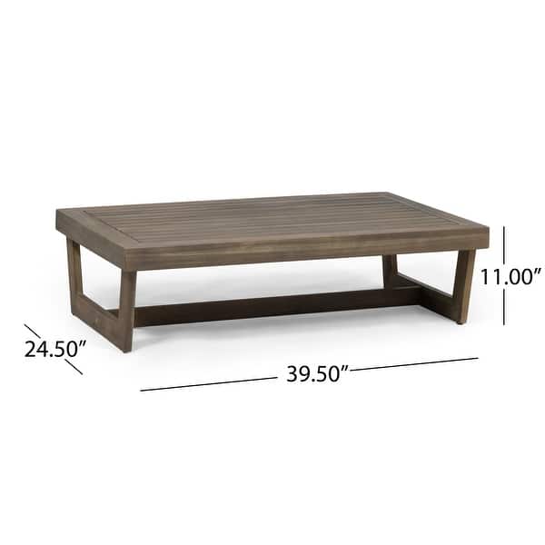 dimension image slide 1 of 2, Sherwood Outdoor Acacia Wood Coffee Table by Christopher Knight Home