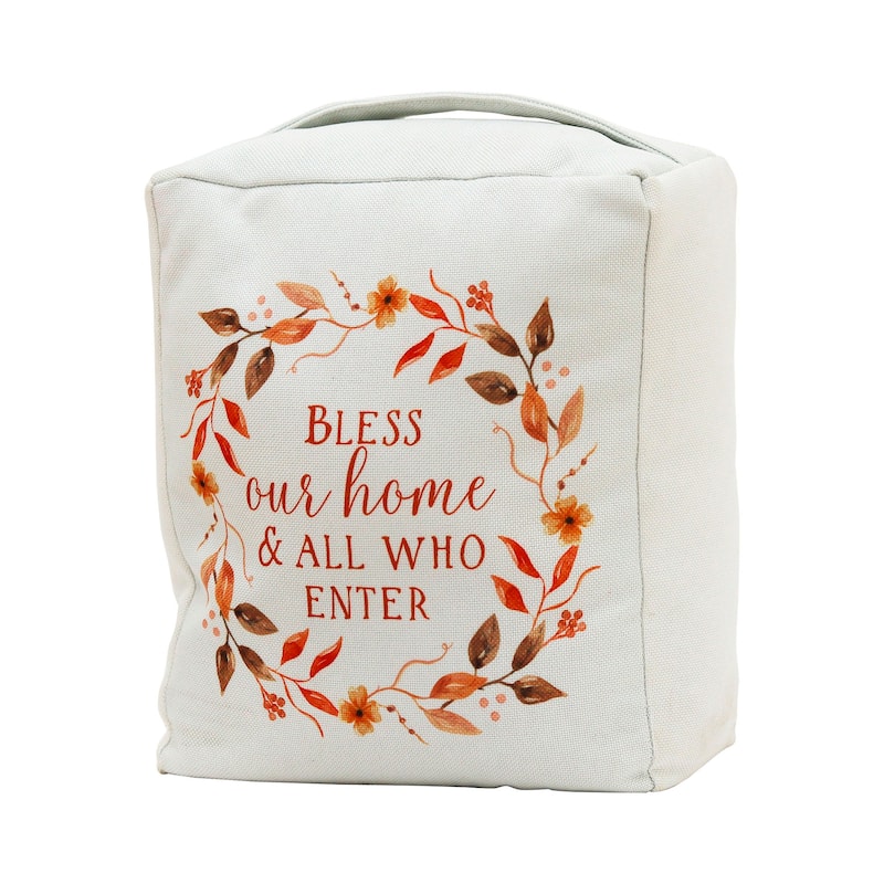 Bless Our Home and All Who Enter Holiday Party Door Stopper