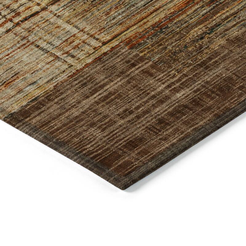 Machine Washable Indoor/Outdoor Contemporary Geo Chantille Rug