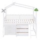 preview thumbnail 6 of 28, Twin Pinewood Loft Bed with Fence and Storage