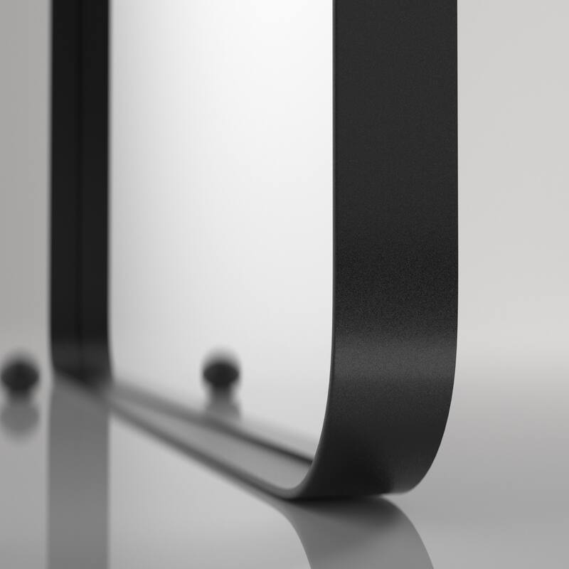 Modern Rectangle Bathroom Vanity Mirror with Metal Frame and Round Corners for Vertical/Horizontal