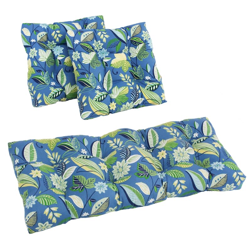 Tufted Indoor/Outdoor Settee Cushion Set (Set of 3) - Skyworks Caribbean