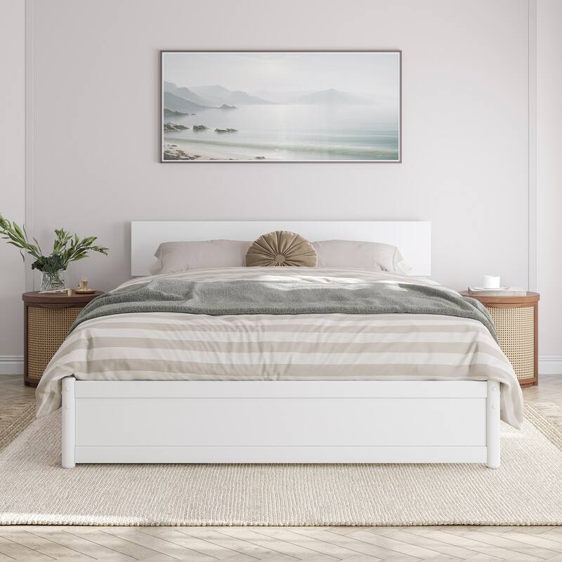 Wesley Platform Bed with Panel Footboard and Storage Drawers