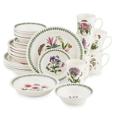 Portmeirion Botanic Garden 30 Piece Set - White and Floral Designs