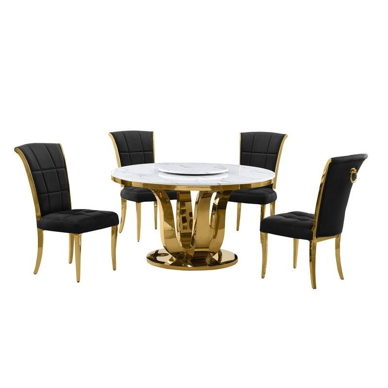 Best Quality Furniture D325-SC324-7 5 Piece Round Dining Set