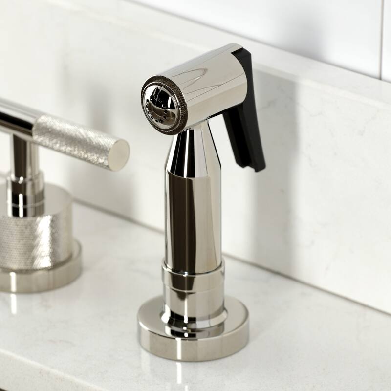 Kingston Brass Essex Double-Handle Wall-Mount Pre-Rinse Bridge Kitchen Faucet