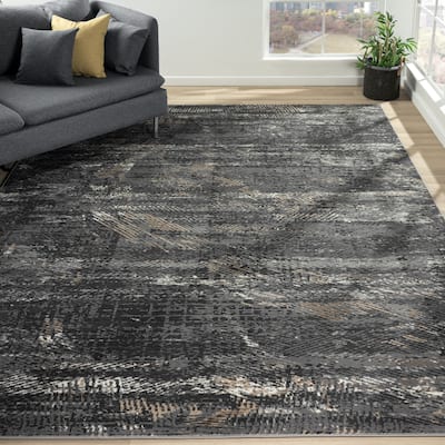 Lumina Grey Abstract Area Rug