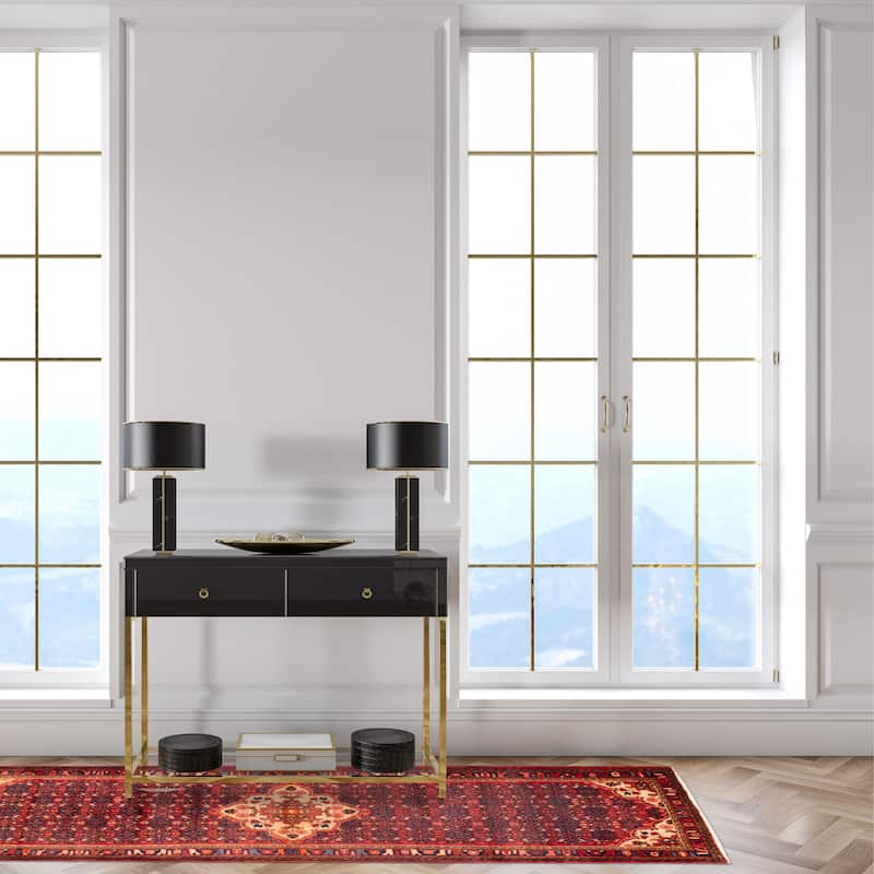 ECARPETGALLERY Hand-knotted Andelz Red Wool Rug - 3'9 x 10'11