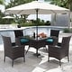 preview thumbnail 16 of 52, Kullavik Outdoor Dining Set, Rattan Patio Furniture Dining Table & Chairs