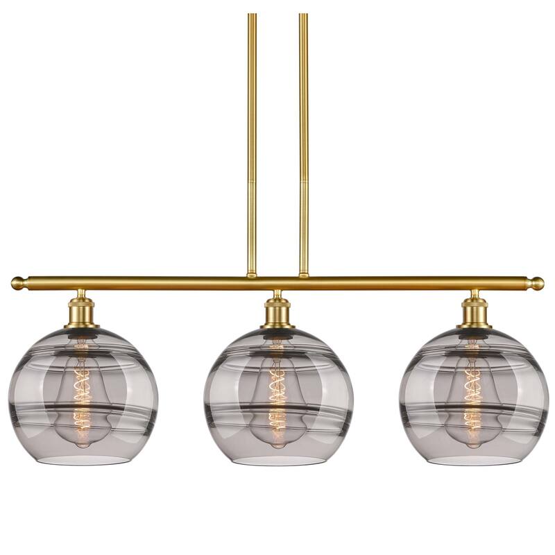 Innovations Lighting 516-3I-13-37 Rochester Pendant Rochester 3 Light - Satin Gold / Light Smoke