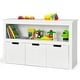 preview thumbnail 1 of 4, Storage Cabinet Toy Organizer with 3 Removable Drawers Rolling Wheels White