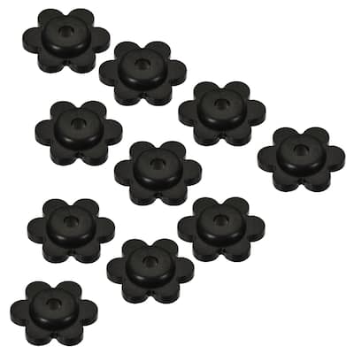 Flower Shape Rubber Stoppers for Garden Flag Stand Poles Black 10 Pack