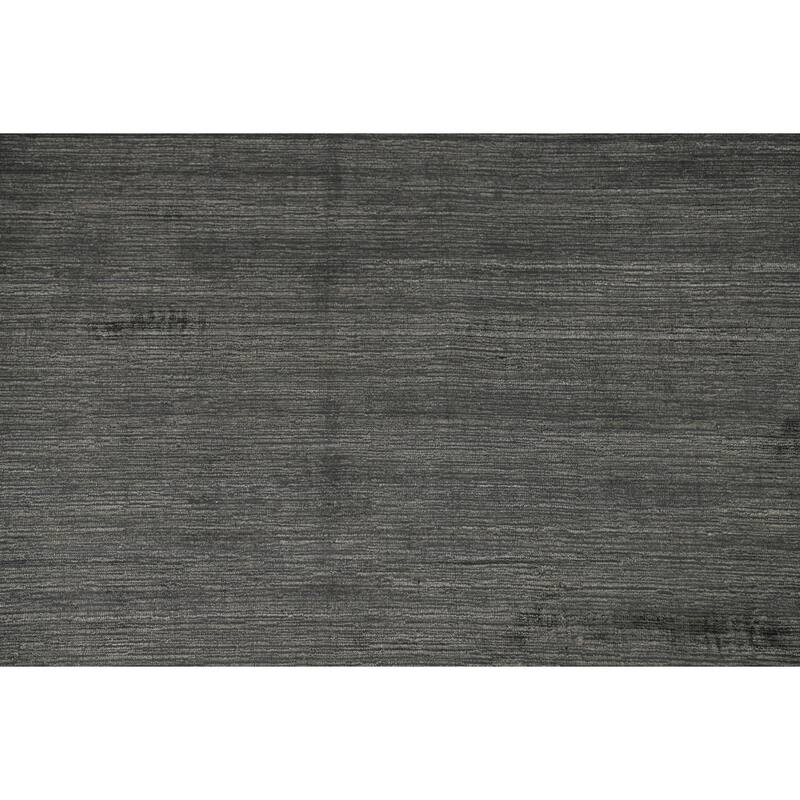Grey Tribal Gabbeh Oriental Area Rug Hand-Knotted Wool Carpet - 7'10" x 9'9"