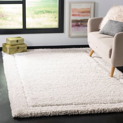 SAFAVIEH Handmade Glamour Shag Ammaria Casual Solid Polyester Rug