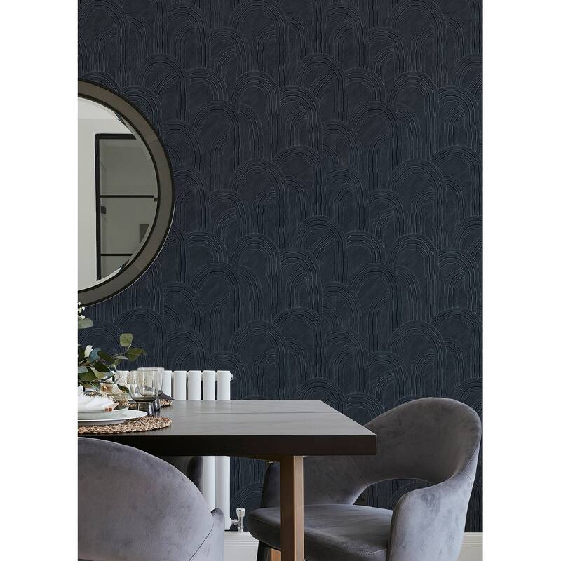 Sarah + Ruby Cabo Indigo Rippled Arches Wallpaper