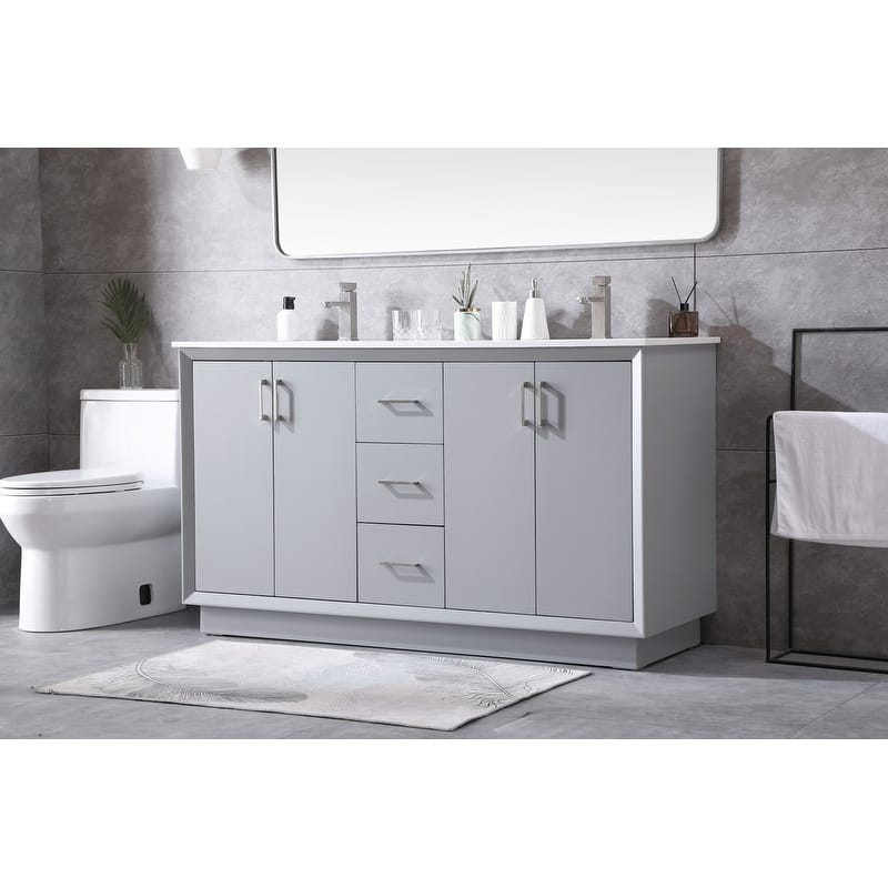 Elegant Lighting VF19660D Hayes 60" Free Standing Double Basin Vanity