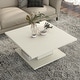 preview thumbnail 28 of 41, Ross Modern Square Coffee Table with Wrap Around Base Shelf and Hidden Storage by Strick & Bolton