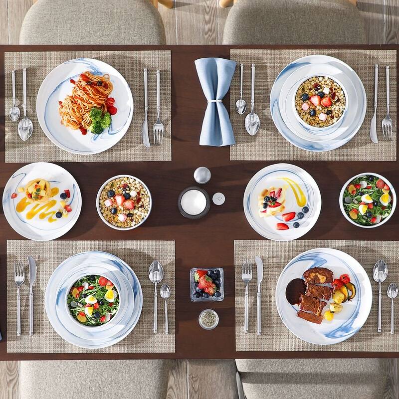 MALACASA LUNA 12-piece Porcelain Dinnerware Set (Service for 4)