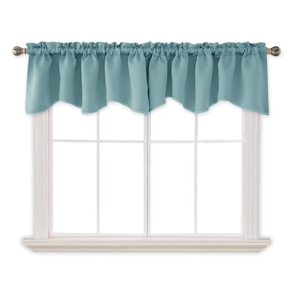 TimeToDecorate Solid Color Valance – Aqua Blue With Choice Of Rod Pocket Color (Black, Brown, Pink, Green, Purple)