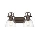 preview thumbnail 2 of 0, Yep by Golden Lighting Duncan 2-light Vanity in Rubbed Bronze and Clear Glass